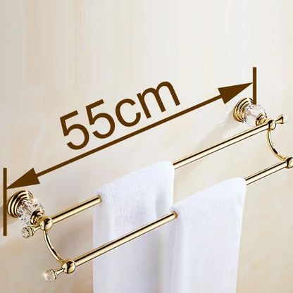 Decorbites™ Kristallgold Doppeltuchhalter für das Badezimmer, 60 cm Länge