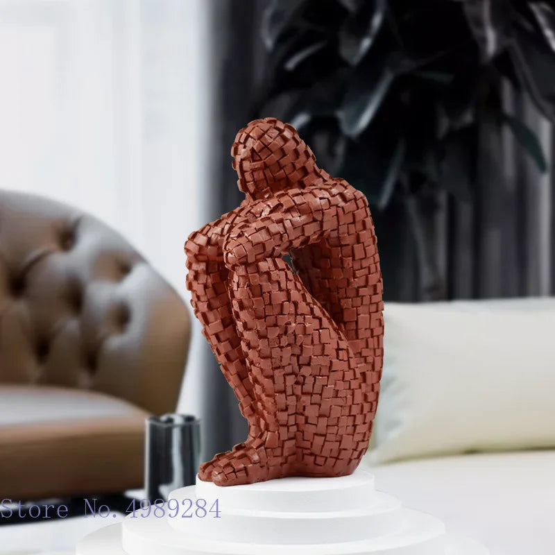 Decorbites™ Goldener Mann Denker Abstrakte Skulptur Statue für Heimdekoration