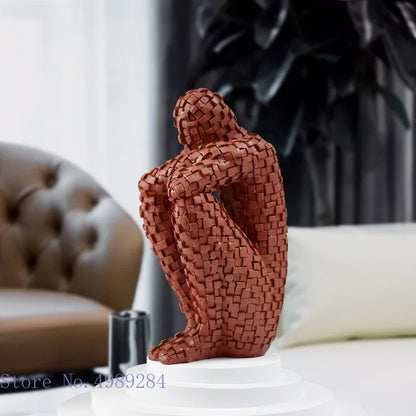 Decorbites™ Goldener Mann Denker Abstrakte Skulptur Statue für Heimdekoration