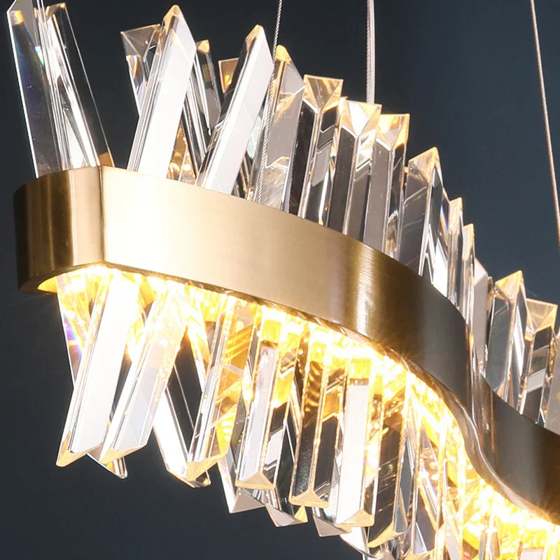 Gold Crystal Dining Chandelier Radiant 120cm