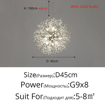 DecorBites™ Gold/Silver LED Crystal Chandelier for Home Living Dining Study Hall Bedroom