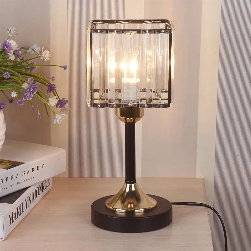 DecorBites™ Crystal Desk Lamp USB Charging Night Light for Living Room Bedroom Decor