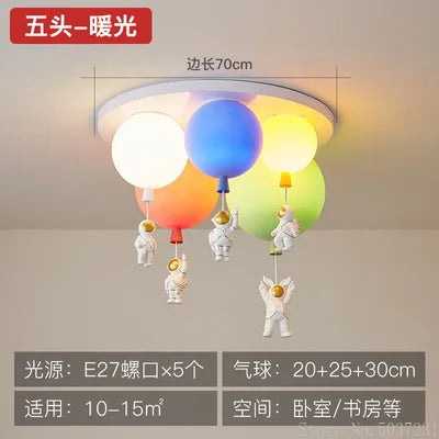 DecorBites™ Kids Space Balloon LED Ceiling Lamp - Creative Nordic Cartoon Decor