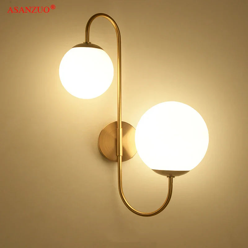 Gold Glass Wall Sconce With Touch Switch
