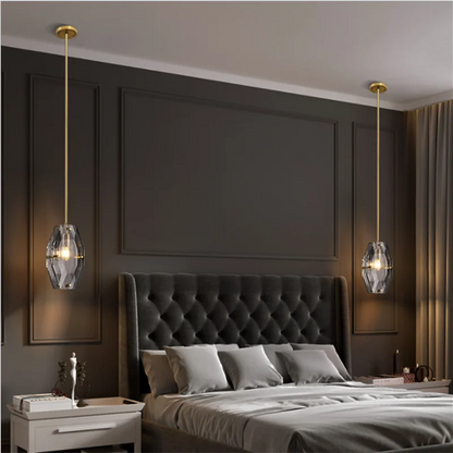 DecorBites™ Crystal Glass Pendant Lamp Luxe Chandelier for Bedroom Restaurant Kitchen Home
