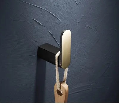 Gold Black Bathroom Set