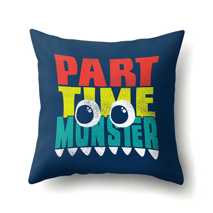 Decorbites™ Dino-Baby-Kissenbezug: Süßer Dino-Auto-Fahrer-Buchstaben-Kissenbezug für Schlafzimmer-Dekoration