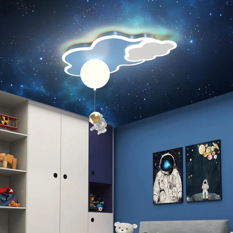 DecorBites™ Kids Space Theme Ceiling Lamp - Astronaut & Airplane Design for Bedroom