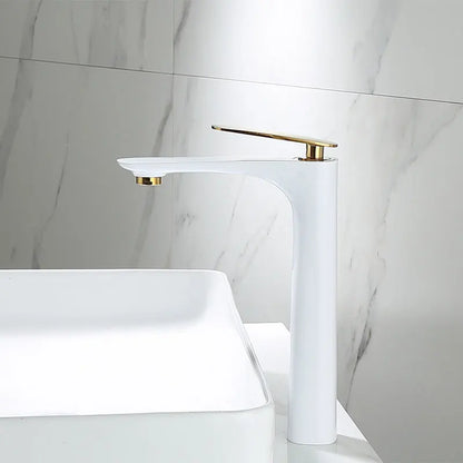 DecorBites™ Black & Gold Basin Faucet | Bathroom Sink Tap Hot Cold Mixer Tap
