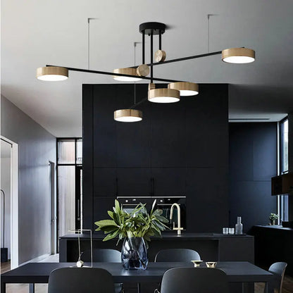 DecorBites™ Geometric LED Chandelier for Contemporary Living & Dining Room Decor