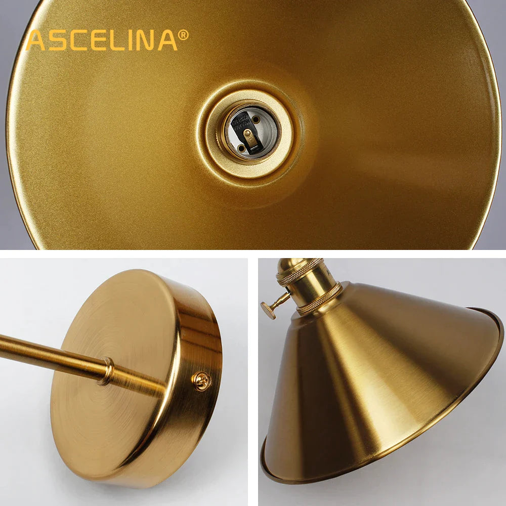 Decorbites™ Kupfer Vintage Wandlampe Schlafzimmer E27 Wandapplikation Gold Wohnzimmer Wandlicht