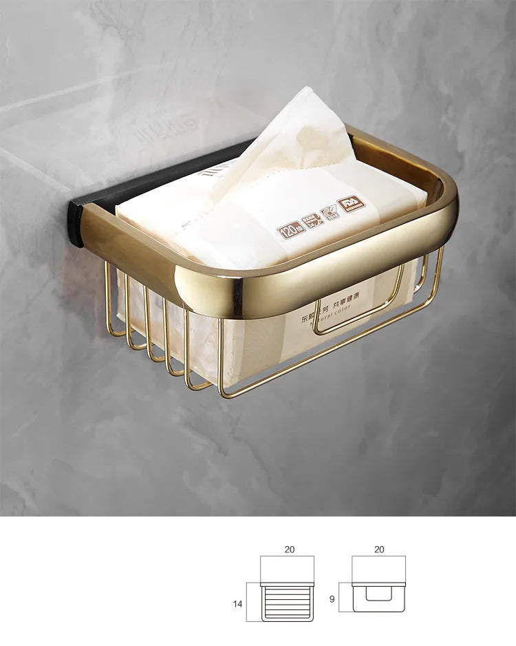 Gold Black Bathroom Set