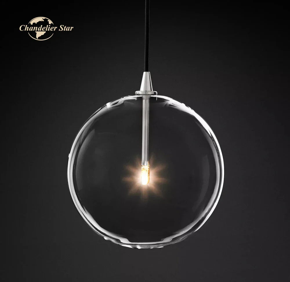 DecorBites™ Glass Globe Pendant Light Chandelier for Dining Room, Bedroom, Entryway