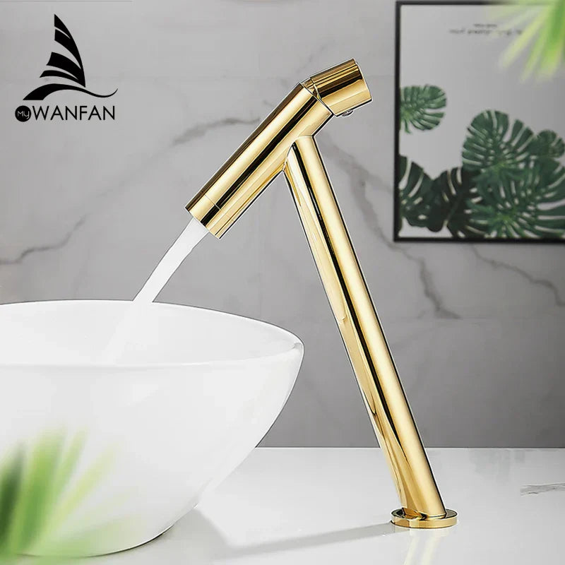 Decorbites™ Gold Beckenarmatur Einhebel-Aufsatzausführung Vintage Waschbecken Heiß-Kalt-Mischbatterie