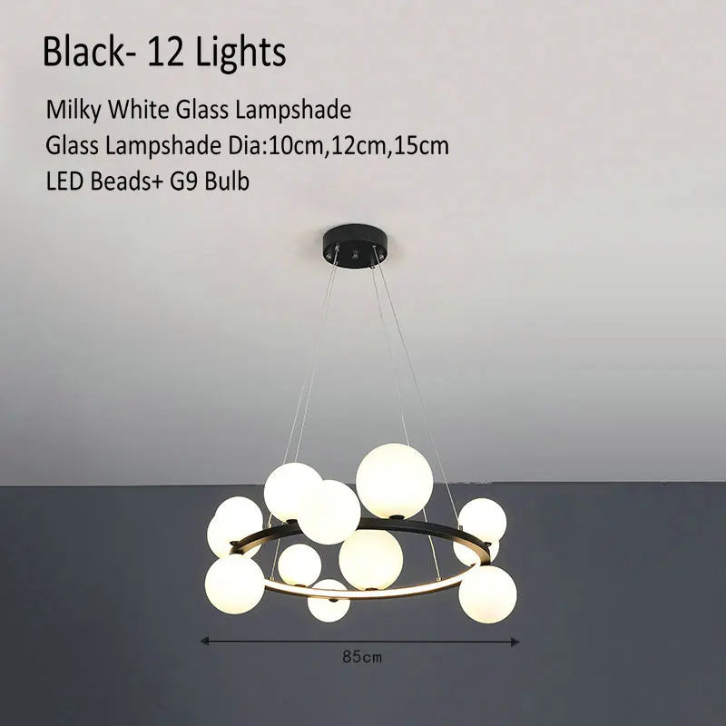 Decorbites™ Glasleuchter Lampe Kücheninsel Hängelampe Schwarz Gold Silber G9 LED