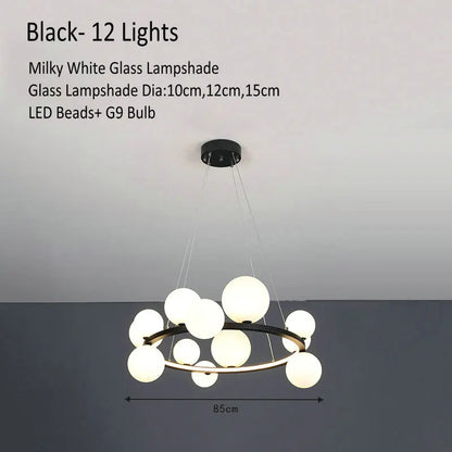 Decorbites™ Glasleuchter Lampe Kücheninsel Hängelampe Schwarz Gold Silber G9 LED