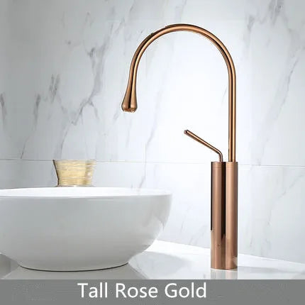 Gold Marble Basin Faucet Tall Style