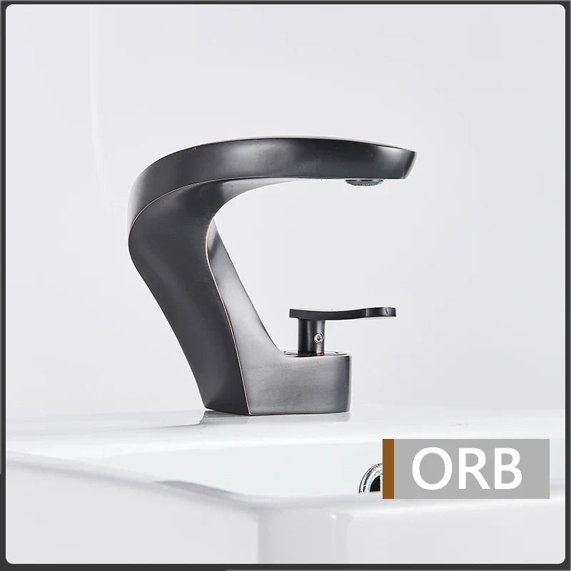 Decorbites™ Gebürsteter Goldiges Waschbeckenarmatur: Moderne Messing Deckenmontierte Badezimmer Mischbatterie
