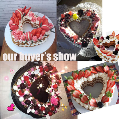 DecorBites™ Heart Cake Mold PET Plastic. Essential Baking Tools in 6/8/10/12/14inch Sizes