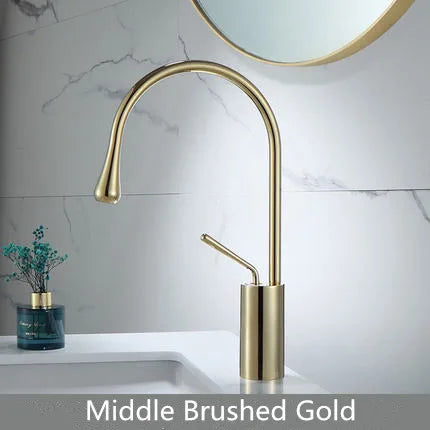 Gold Marble Basin Faucet Tall Style