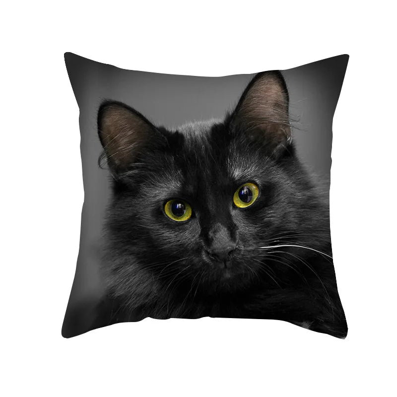 Decorbites™ Schwarze Katze Kissenbezüge - Süße Katzenliebhaber Kissenhülle