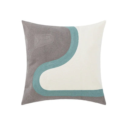 DecorBites™ Embroidered Daisy Floral Fish Pillow Cover 45x45cm/30x50cm Yellow Blue