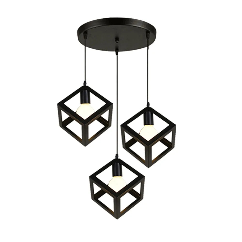 Decorbites™ Geometrische Würfel-Pendantleuchten-Trio mit Metall-Schirmen Quadratische Deckenlampen