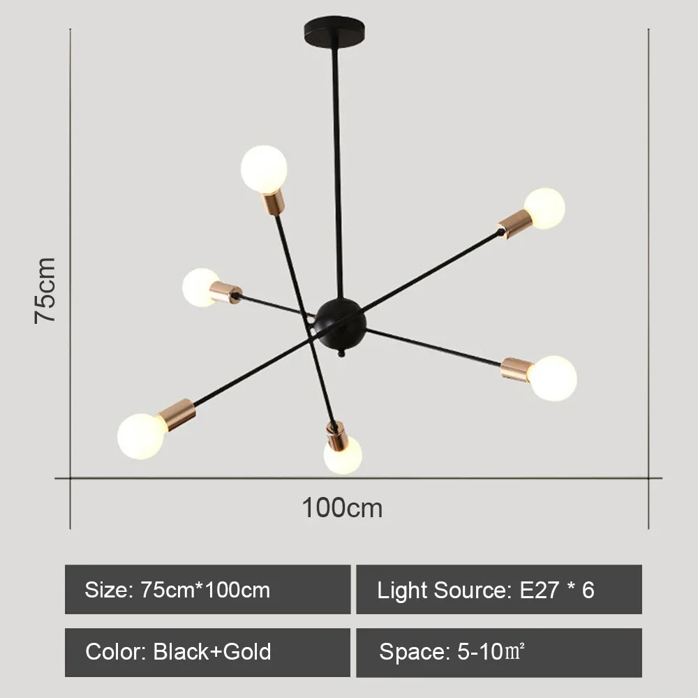 Decorbites™ LED-Deckenleuchter: Modernes & Industrielles Sputnik-Design für Wohnzimmer & Schlafzimmer