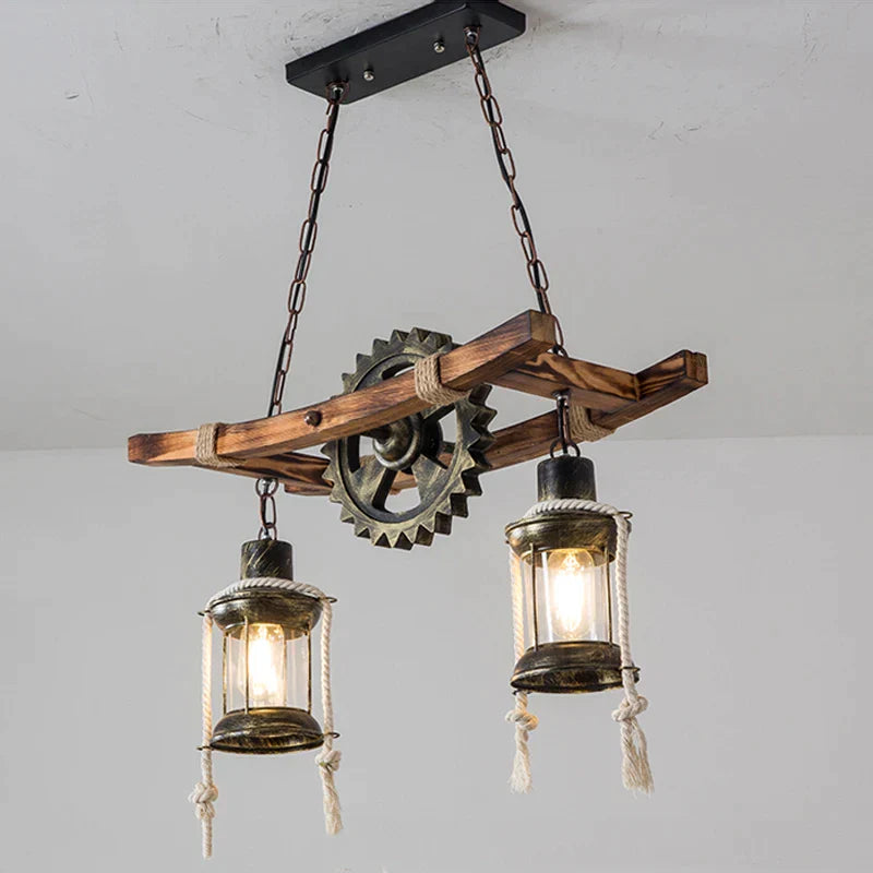 DecorBites™ Gear Industrial Chandelier Pendant Lamp for Cafe Bar Restaurant