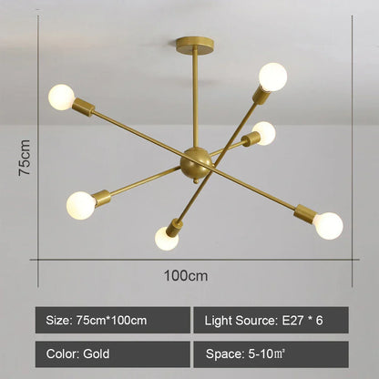 Decorbites™ LED-Deckenleuchter: Modernes & Industrielles Sputnik-Design für Wohnzimmer & Schlafzimmer