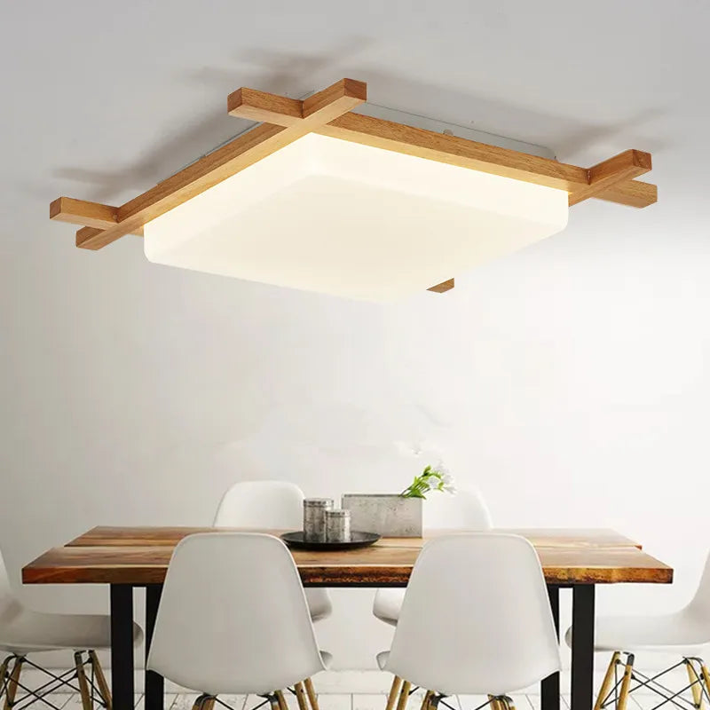 Decorbites™ Japanische Holz-Deckenleuchte Tatami-Lampe Einbauleuchte Wohnzimmer Schlafzimmer Quadratisch