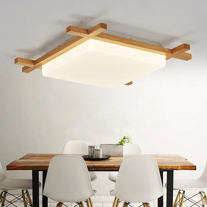 Decorbites™ Japanische Holz-Deckenleuchte Tatami-Lampe Einbauleuchte Wohnzimmer Schlafzimmer Quadratisch