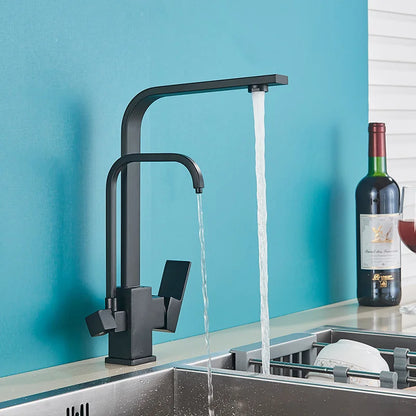 Decorbites™ Zweihand-Wasserfilter-Küchenarmatur Deckenmontiert 360° Drehbarer Mischbatterie
