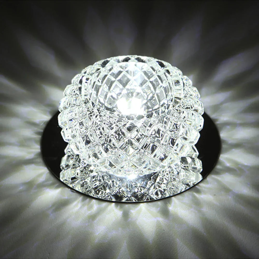 DecorBites™ Crystal LED Ceiling Chandelier for Aisle, Balcony, Porch, and Corridor Lighting