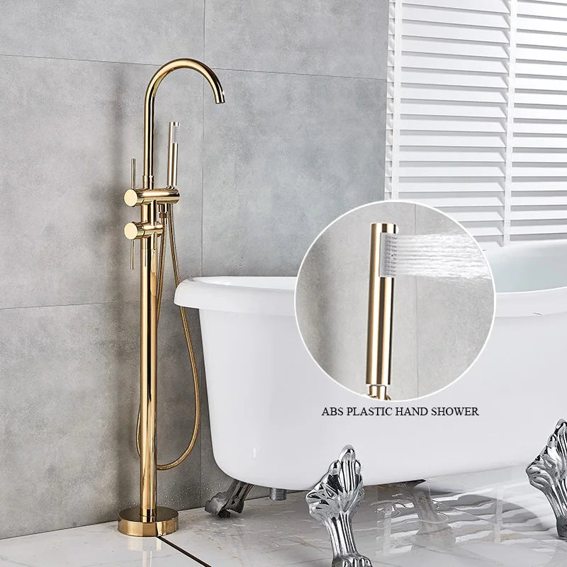 DecorBites™ Gold Tub Sink Faucet with Handshower