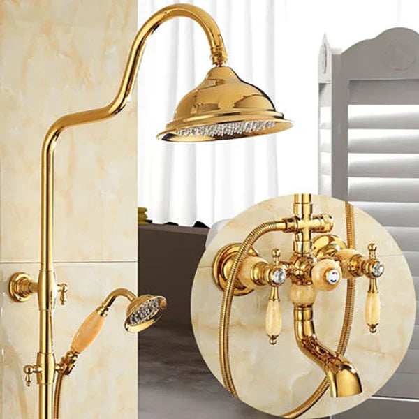 Gold Brass Shower Set
