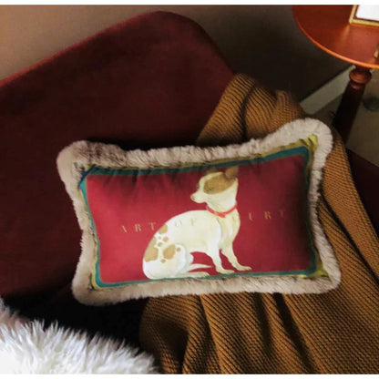 Decorbites™ Gerichts-Welpe-Druck Fellgefranst Bolster Bezug Dekoratives Kissenbezug