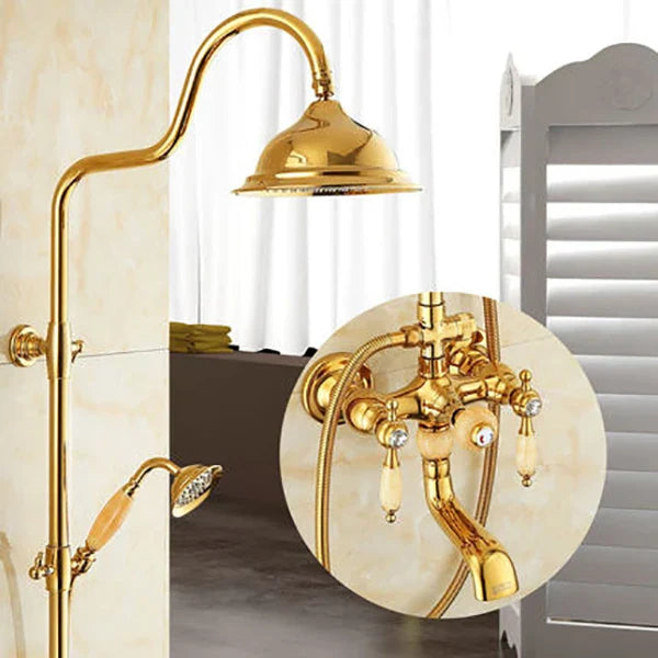 Gold Brass Shower Set