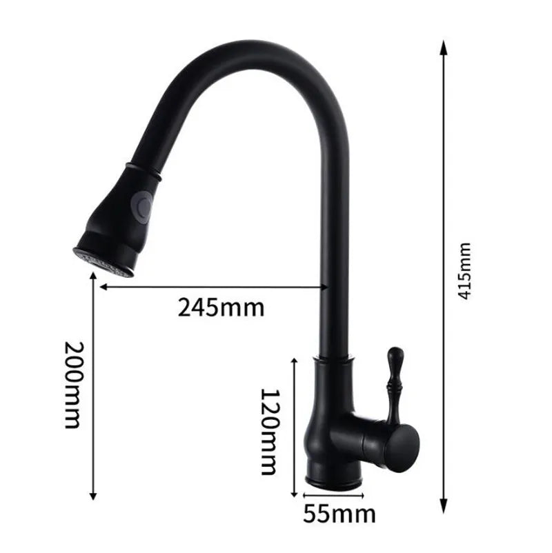 Gold Swivel Kitchen Faucet With Brass Construction