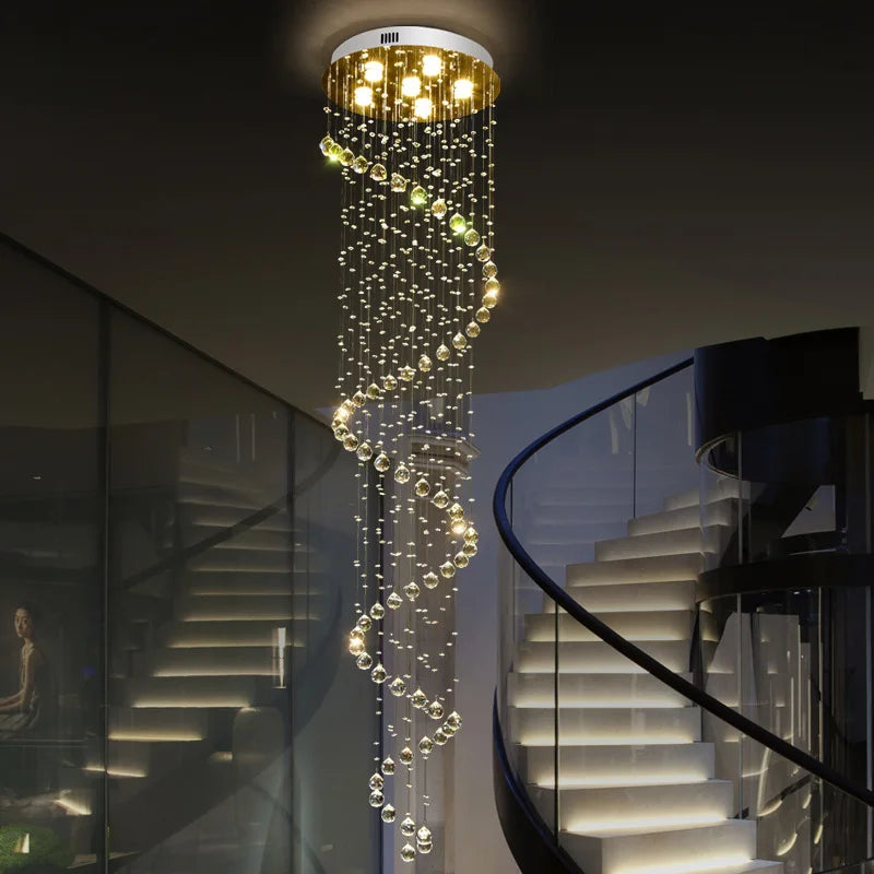 Decorbites™ Kristall-Leuchter: Moderne spiralförmige Wohnzimmerbeleuchtung für Treppenlampe, Schlafzimmer, Hotelfoyer