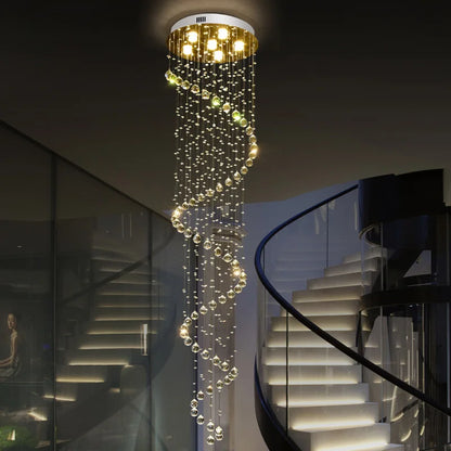 Decorbites™ Kristall-Leuchter: Moderne spiralförmige Wohnzimmerbeleuchtung für Treppenlampe, Schlafzimmer, Hotelfoyer