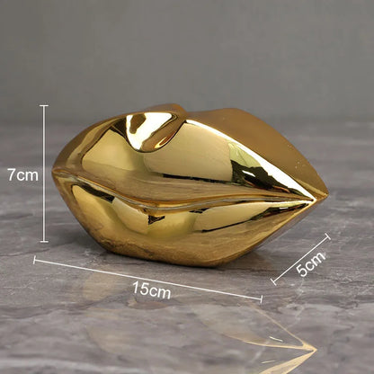 DecorBites™ Gilded Lips & Leg Resin Figurines Sculpture for Modern Home Decor