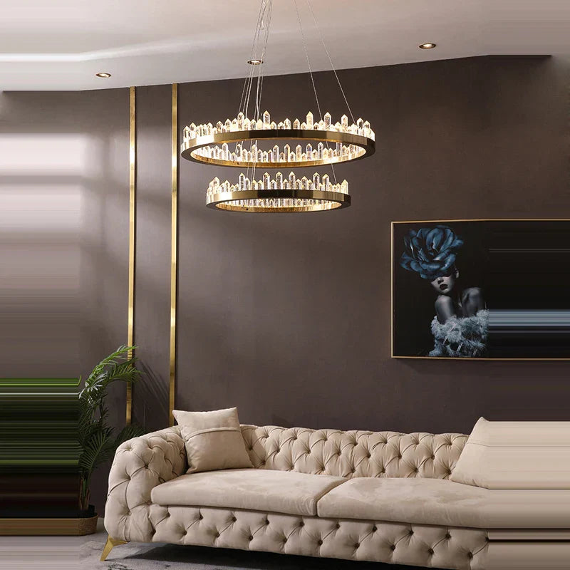 Decorbites™ Goldener Kristall-LED-Kronleuchter für modernes Esszimmer