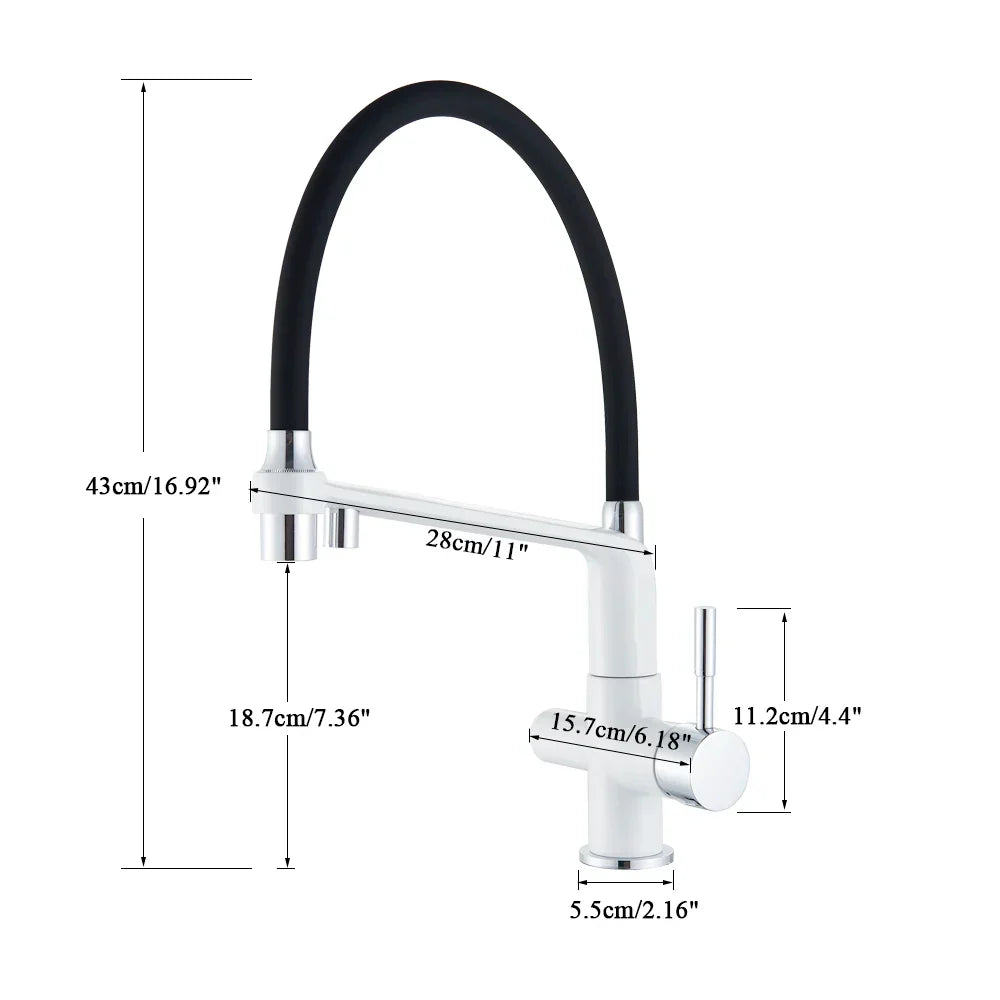 Decorbites™ Zweispundenduschfilter-Wasserhahn mit 360°-Drehung - Küchenmischbatterie