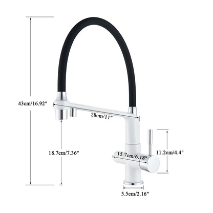 Decorbites™ Zweispundenduschfilter-Wasserhahn mit 360°-Drehung - Küchenmischbatterie