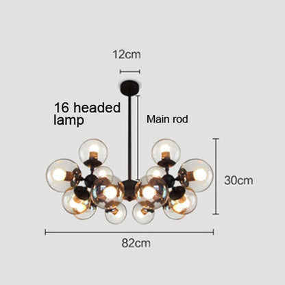 DecorBites™ Glass Ball Pendant Lamp: Modern Industrial Loft Iron Luminaria Light