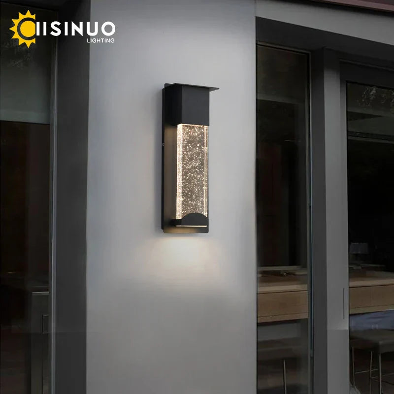 DecorBites™ Crystal Outdoor LED Wall Light with PIR Motion Sensor, IP65 Waterproof Sconce Luminare