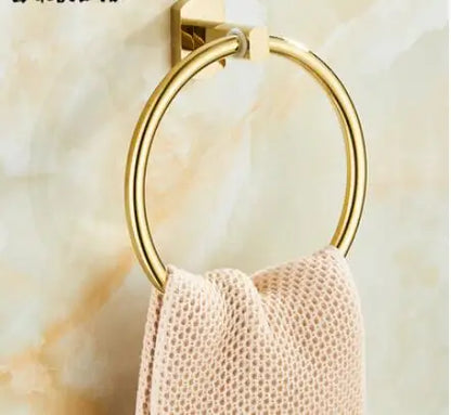 Decorbites™ Gold Messing Badezimmer-Hardware-Set: Handtuchhalter, Papierhalter, Toilettenbürstenhalter, Handtuchleiter, Haken