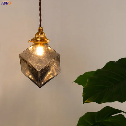 Decorbites™ Japanische Glasanhängerleuchten: Industrieller Vintage-Stil für Schlafzimmer, Wohnzimmer, Kupfer-Dekor