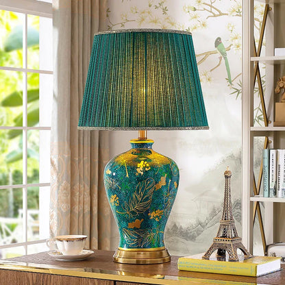 Decorbites™ Smaragd-Königin Grüne Keramiktischlampe - Beleuchtung für Luxus-Villa-Schlafzimmer und Wohnzimmer